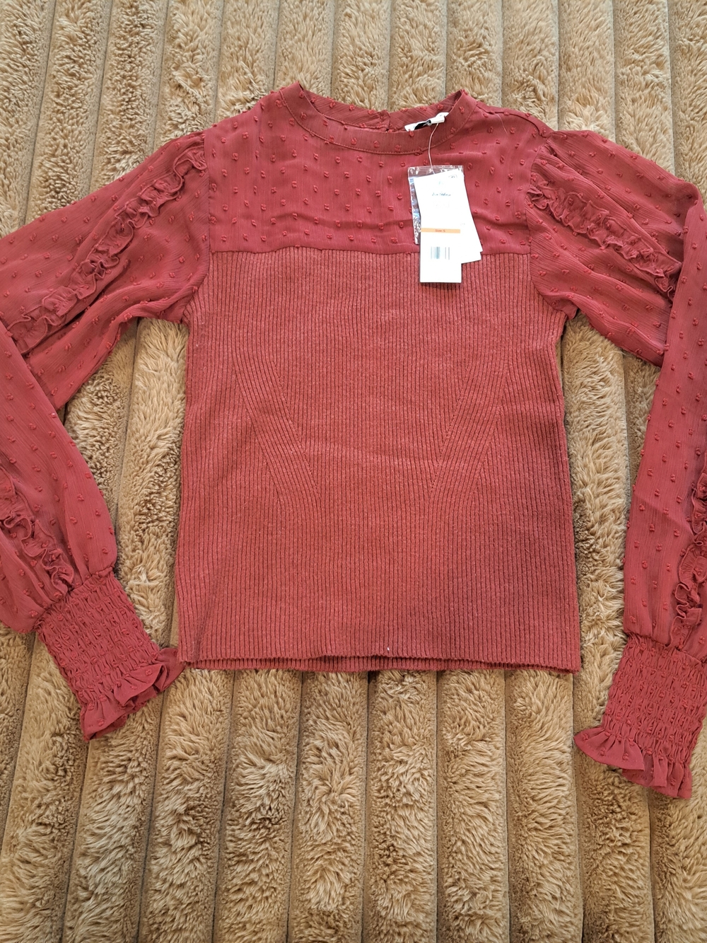 Sam Edelman Women's Julian Ruffle Sleeve Sweater Size Small NWT $99